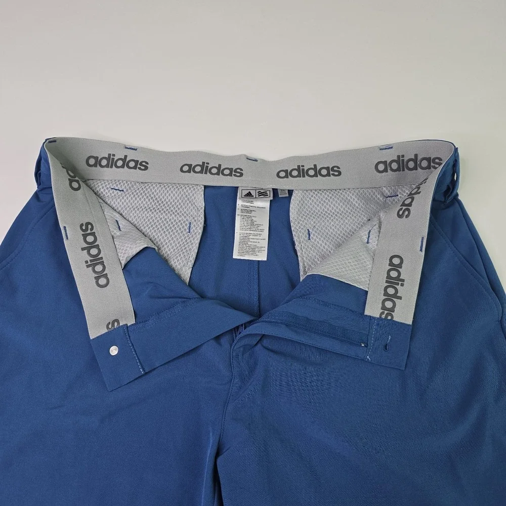 Adidas Mens Golf Performance Blue Chino Golf Shorts Size 34 Casual Griper Light